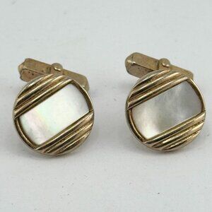 Vintage swank mother of pearl abalone Shell cufflinks